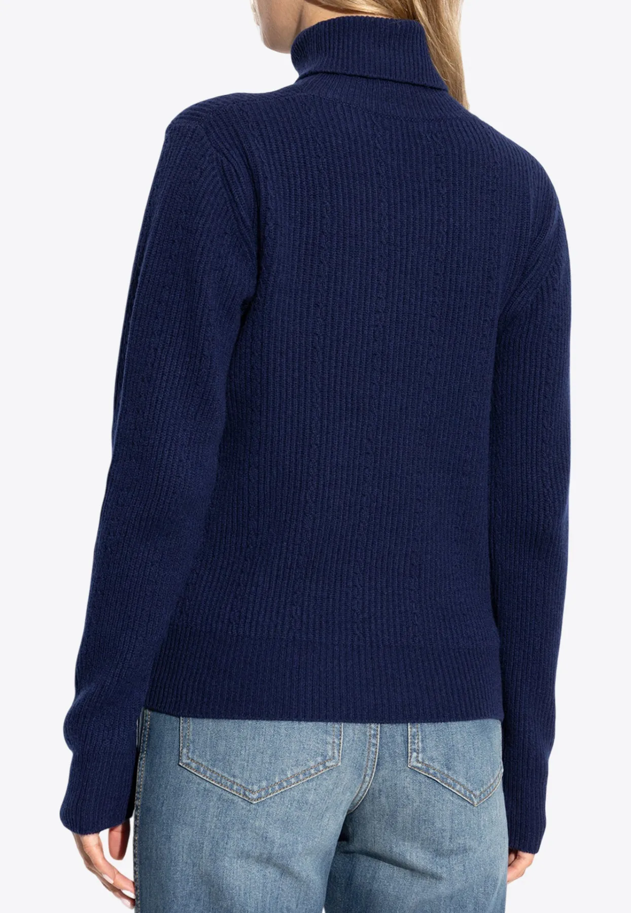 Ribbed Wool Turtleneck Sweater