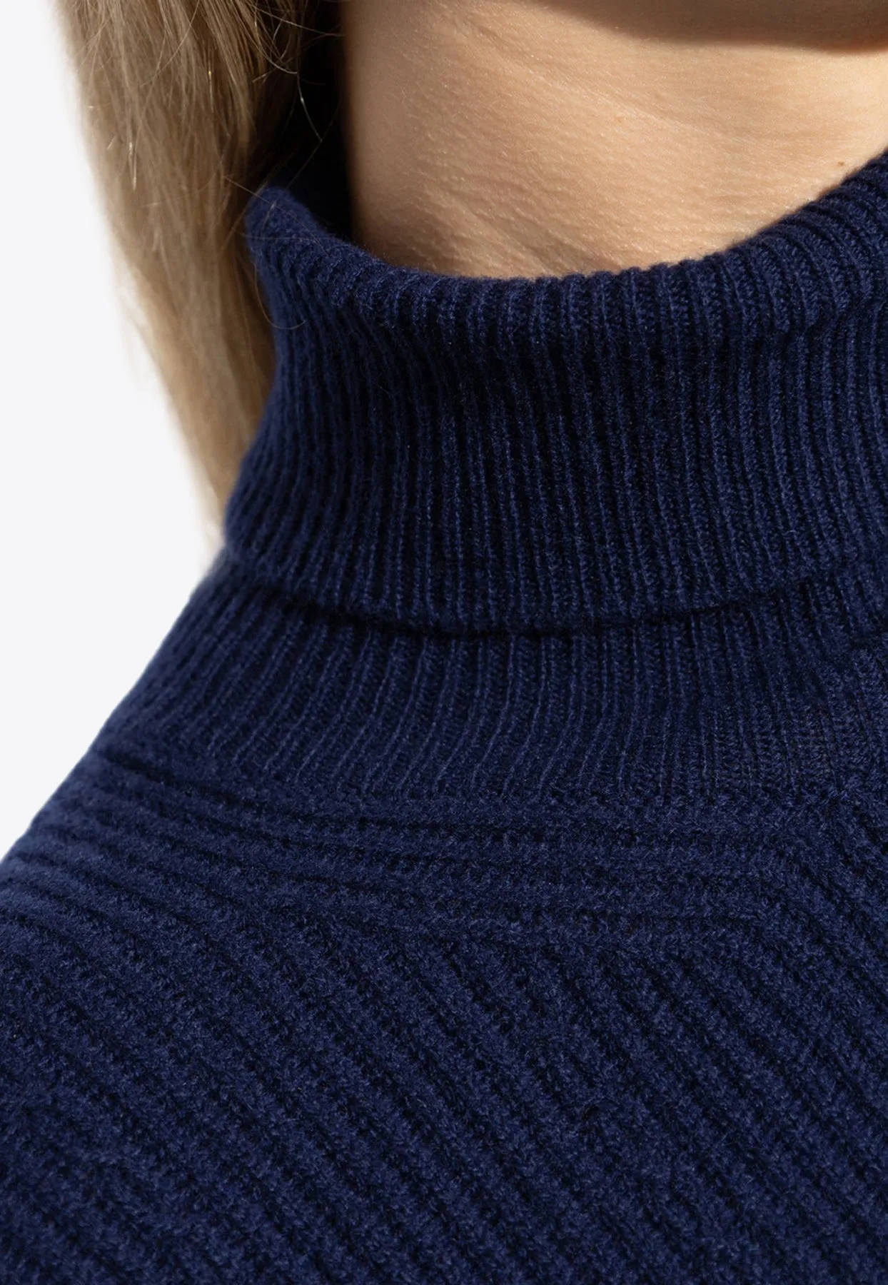Ribbed Wool Turtleneck Sweater