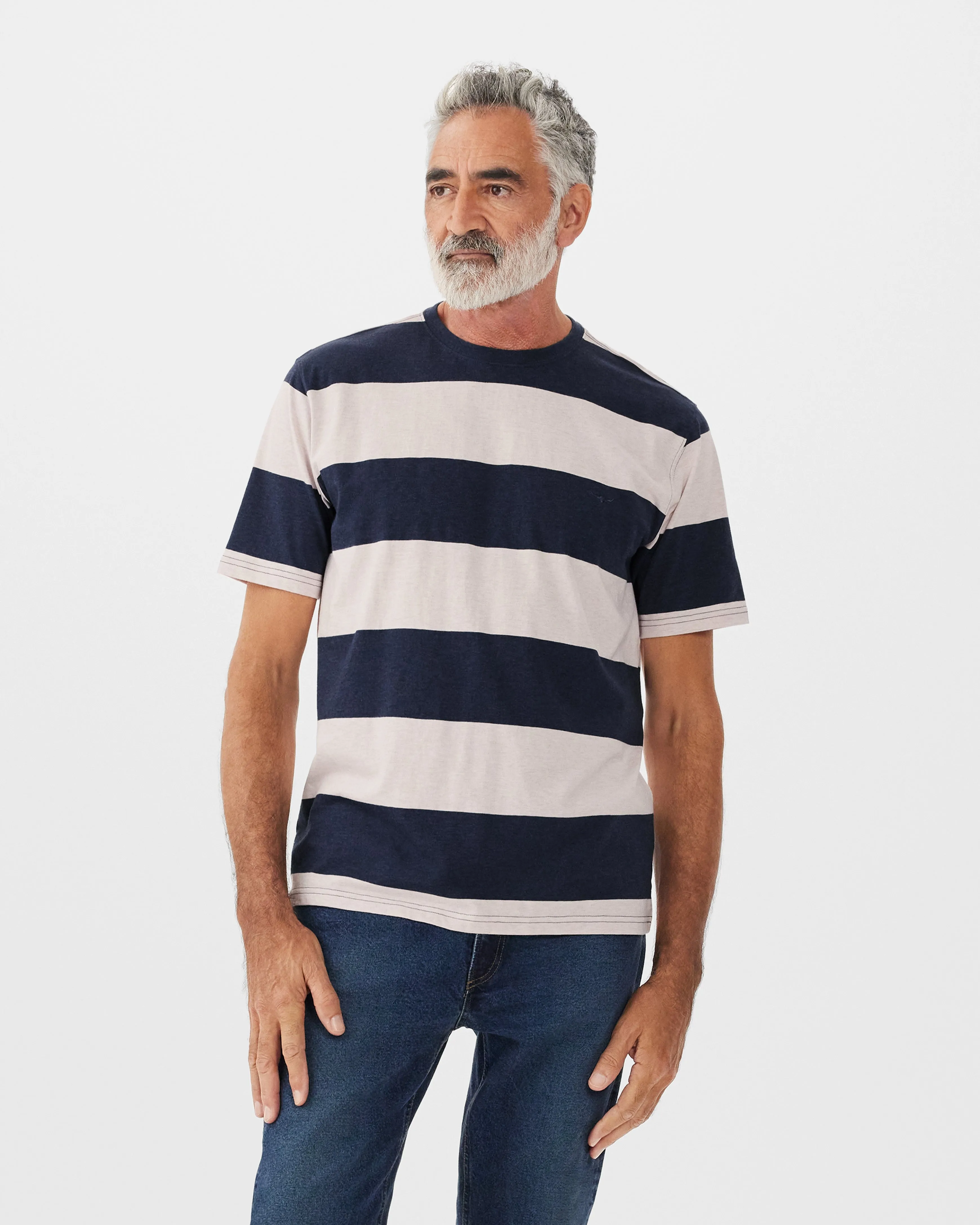 R.M. Williams Copley T-Shirt - Pink/Navy