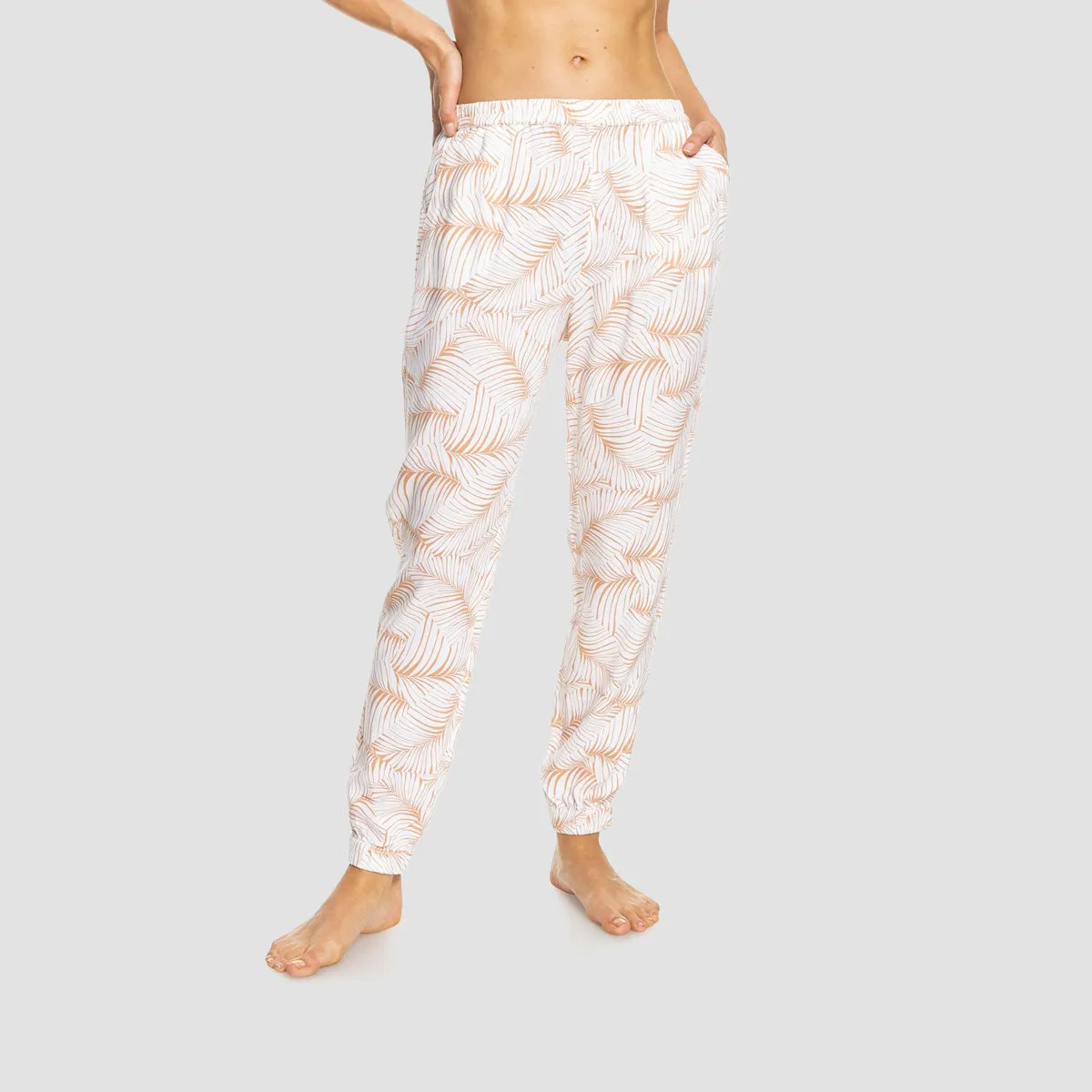 Roxy Easy Peasy Trousers Toast S Palm Tree - Womens
