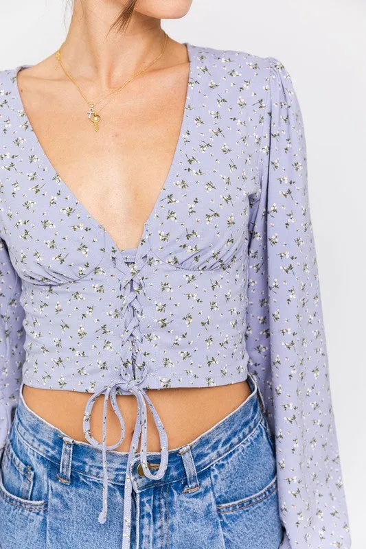 SAY SOMETHING LONG SLEEVE CROP TOP