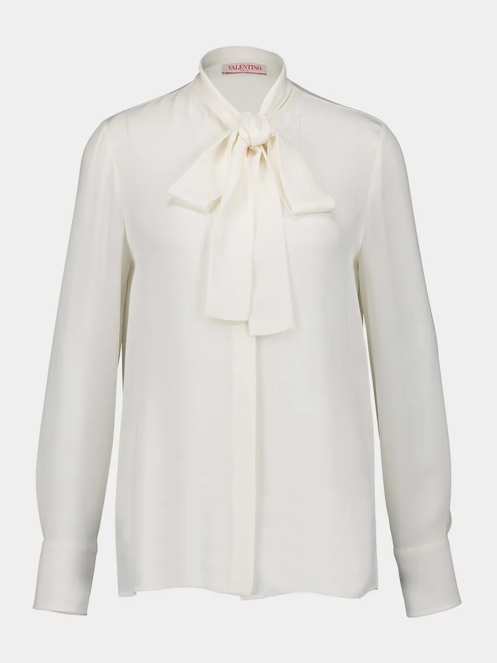 Scarf-detail silk shirt