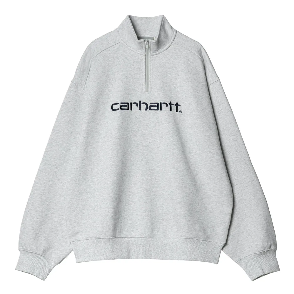 Script Half Zip Sweatshirt | Ash Heather Grey