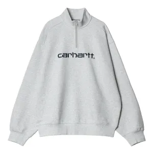 Script Half Zip Sweatshirt | Ash Heather Grey