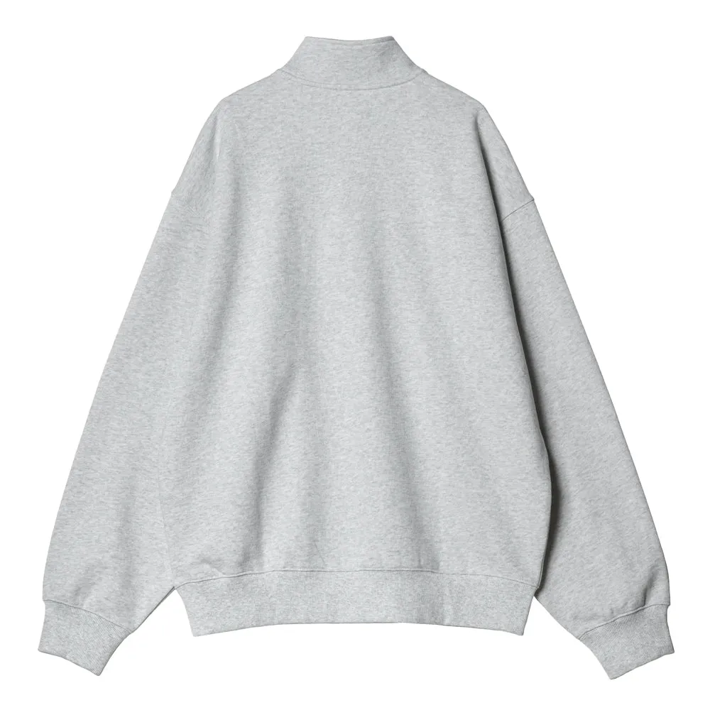 Script Half Zip Sweatshirt | Ash Heather Grey