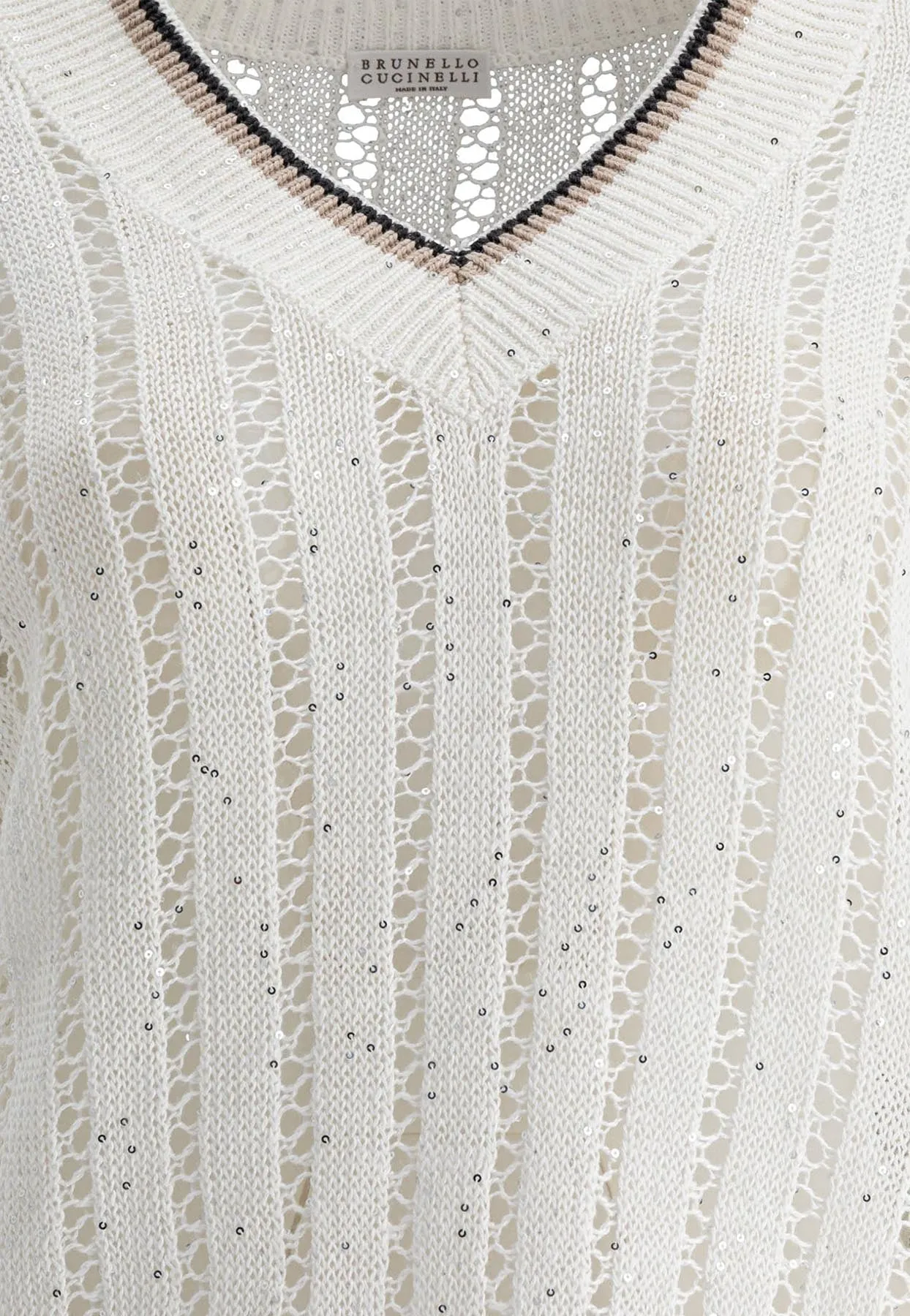 Sequin Embellished V-neck Sweater