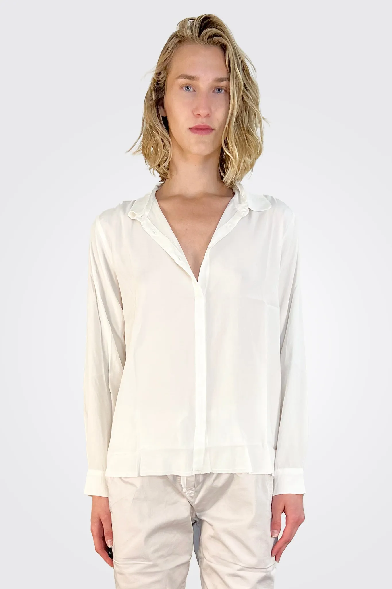 Silk Satin Shirt - Natural