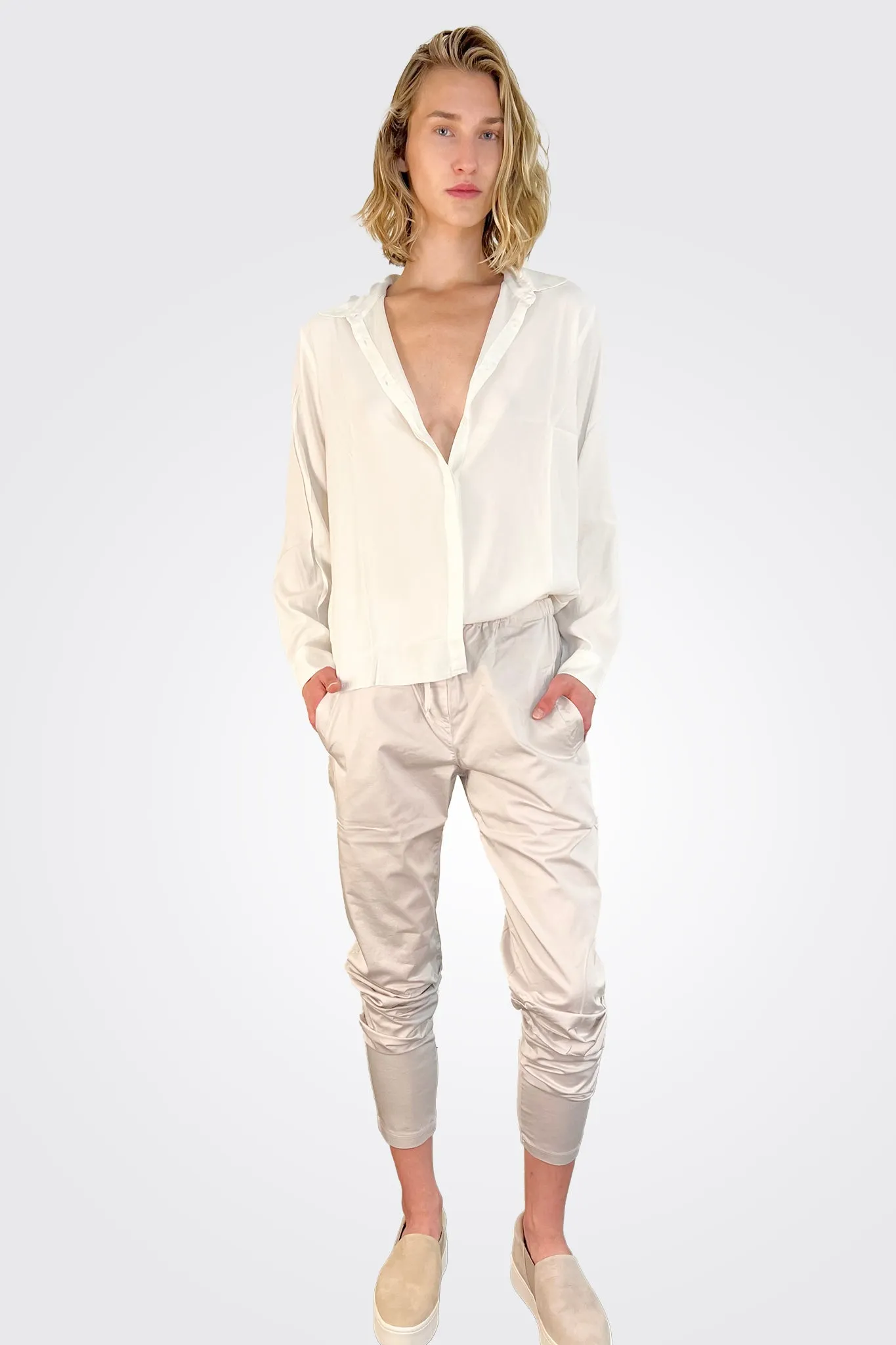 Silk Satin Shirt - Natural