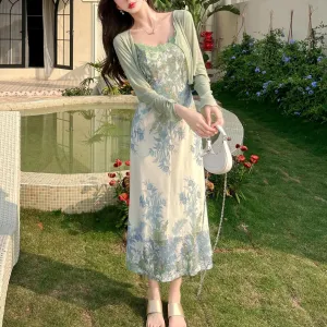 Slinky Lace Trim Maxi Dress for Women