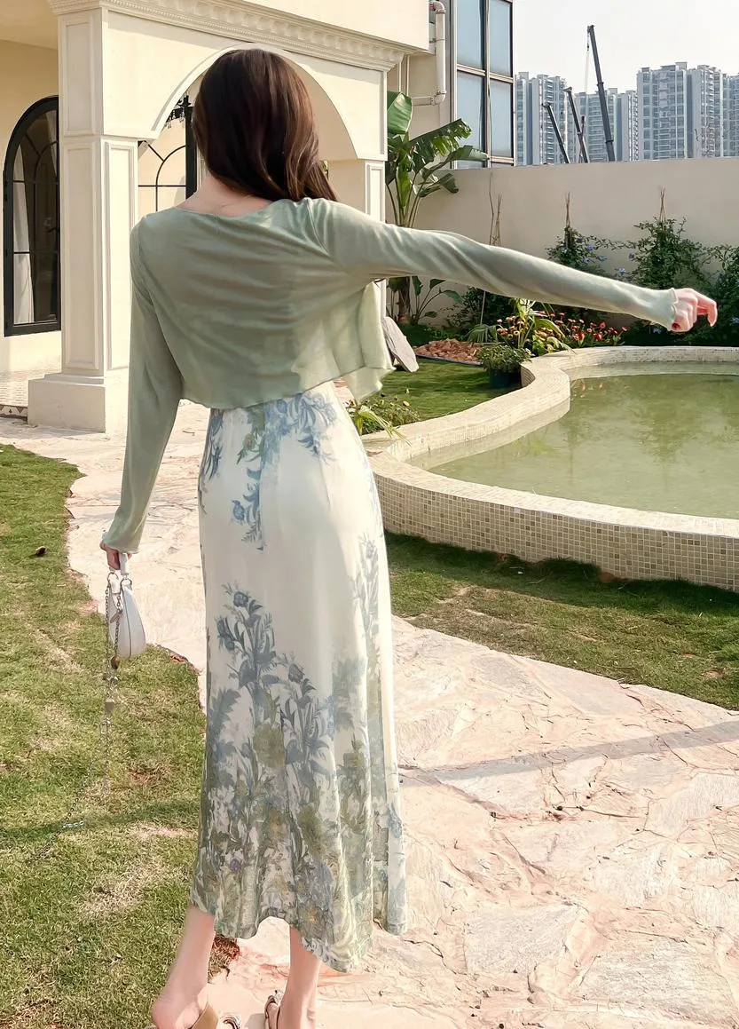 Slinky Lace Trim Maxi Dress for Women