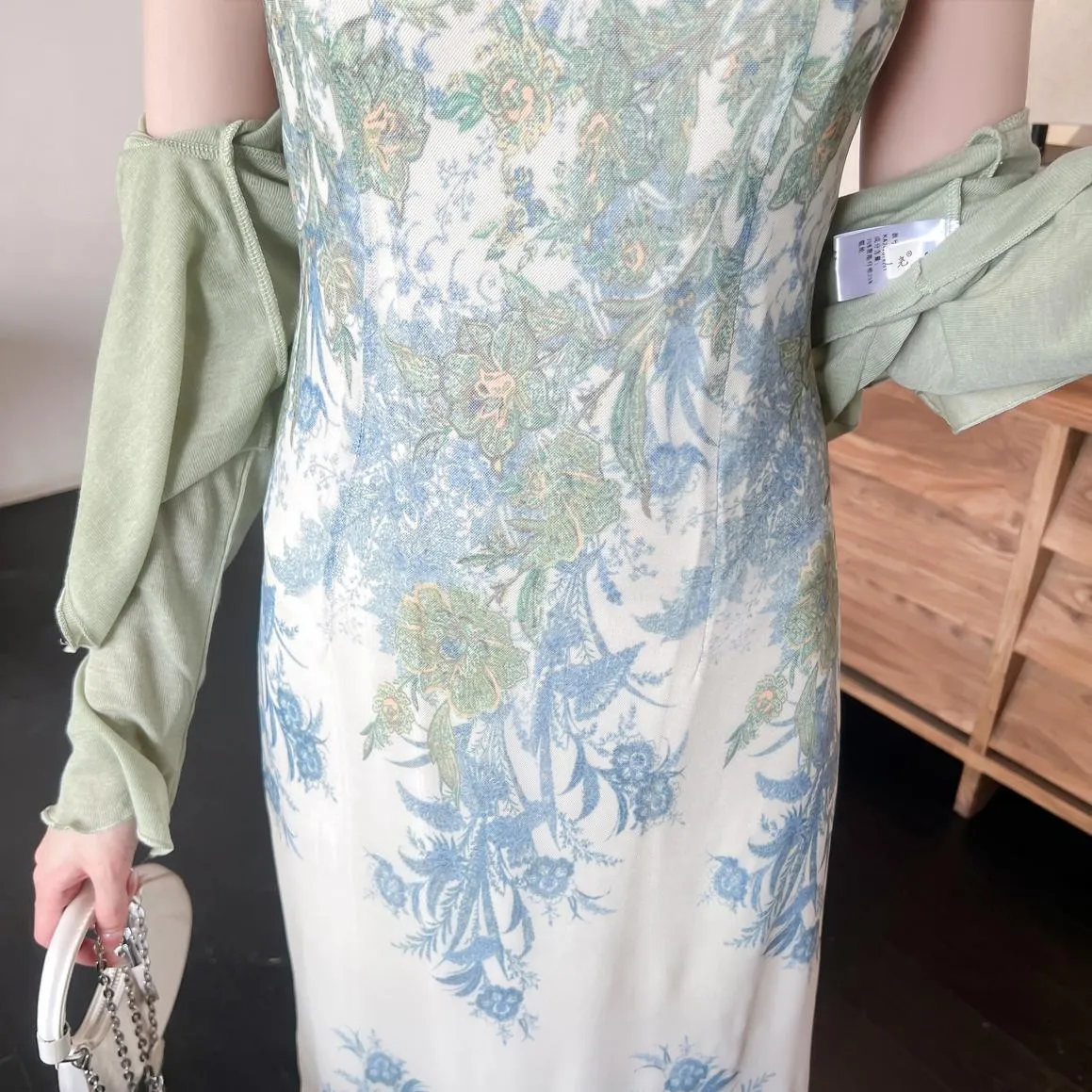 Slinky Lace Trim Maxi Dress for Women