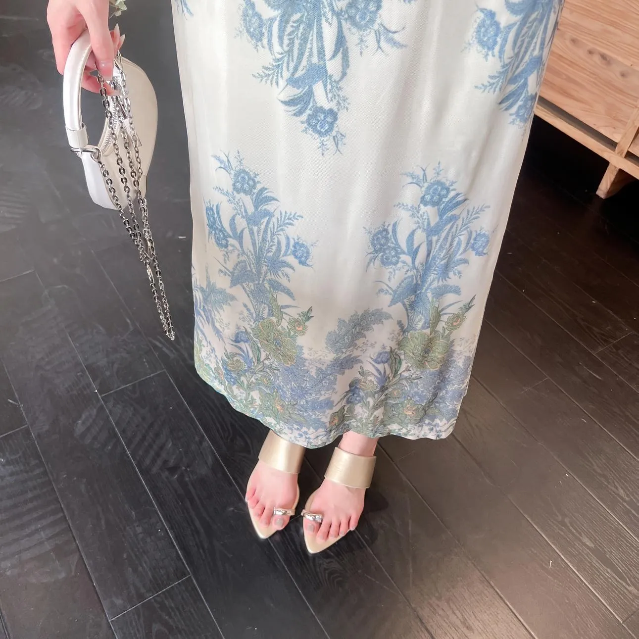 Slinky Lace Trim Maxi Dress for Women