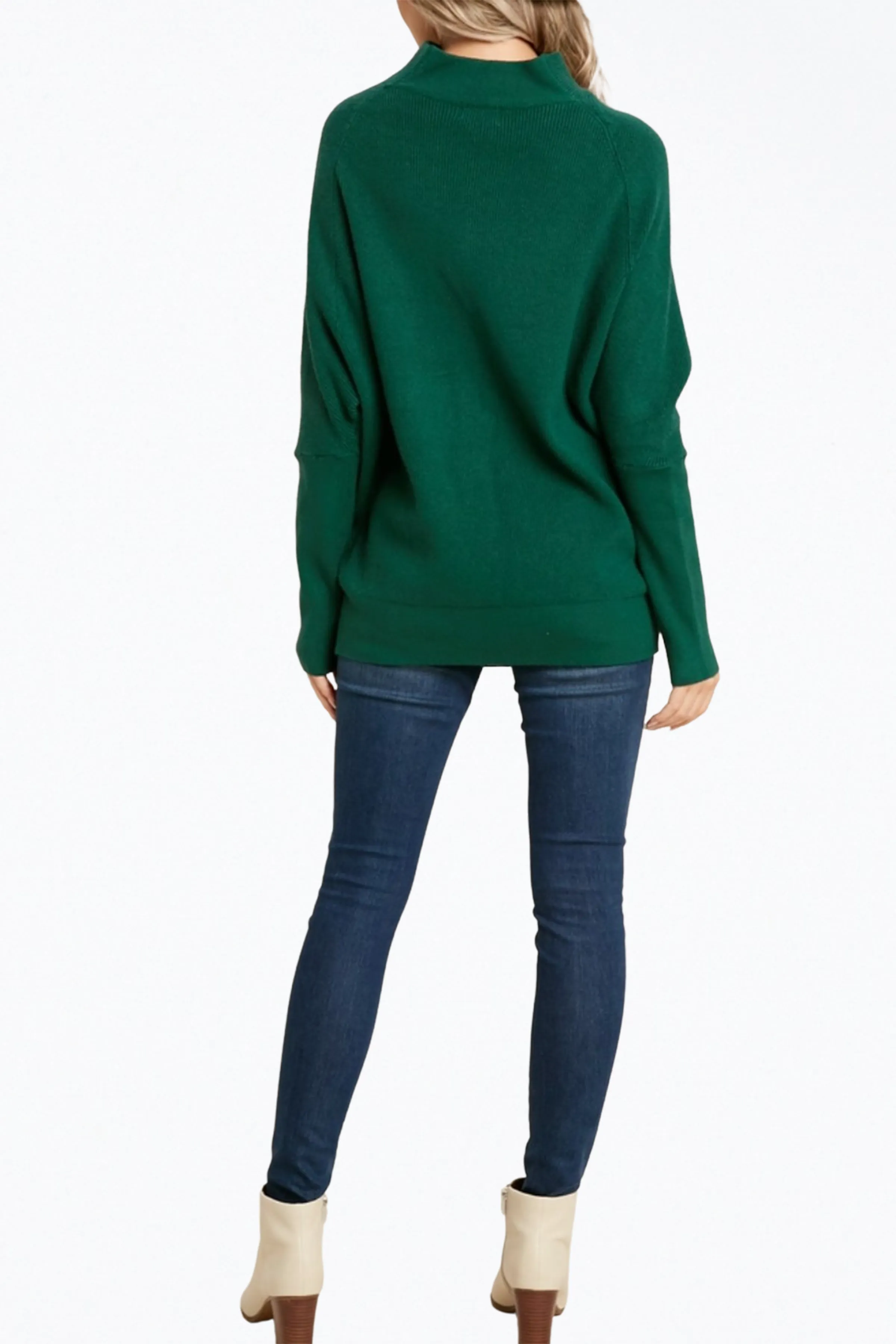 SLOUCH-NECK DOLMAN PULLOVER