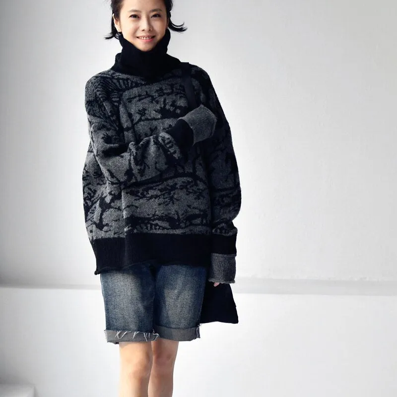 soft flapped turtleneck warm sweater for women winter