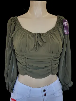 Solid crop top GREEN