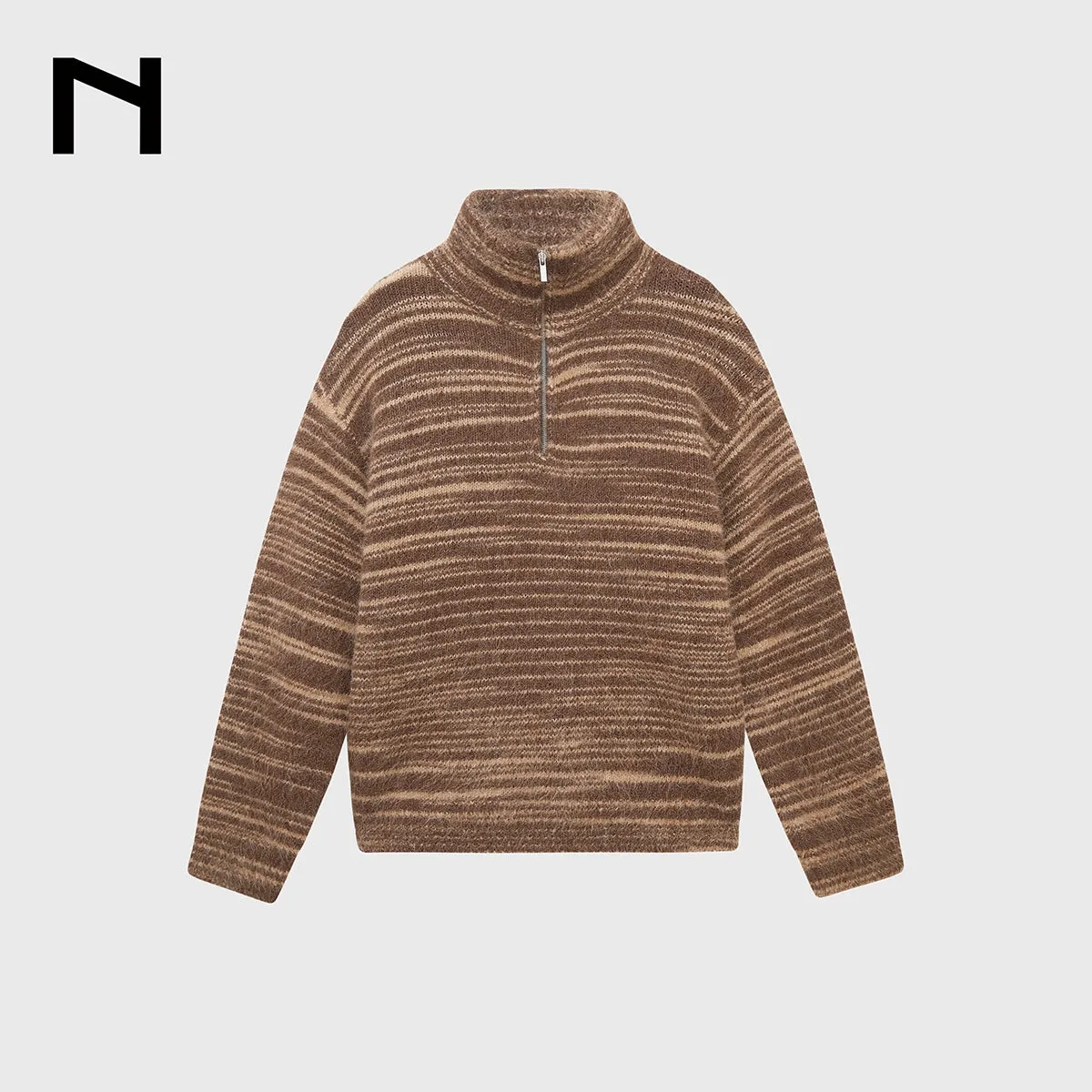 Striped Alpaca Turtleneck Sweater