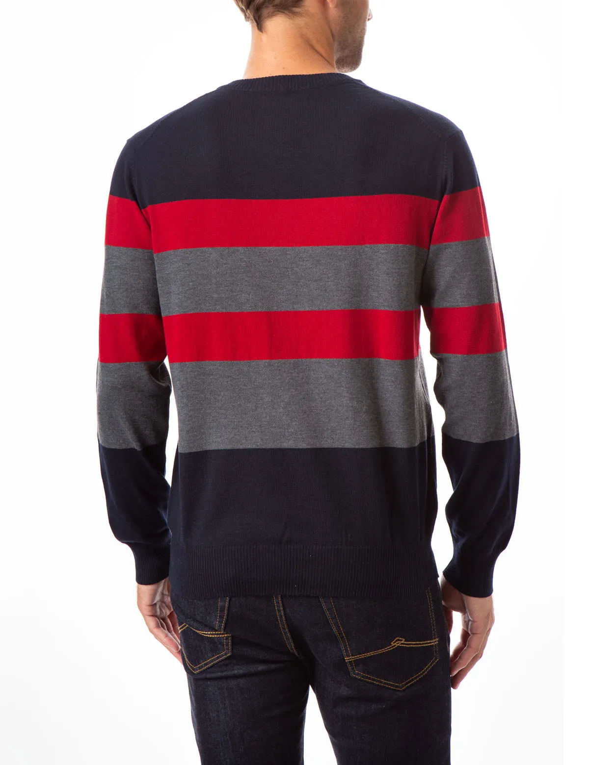 STRIPED V-NECK SWEATER