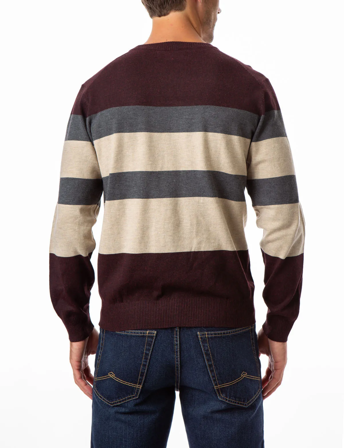 STRIPED V-NECK SWEATER