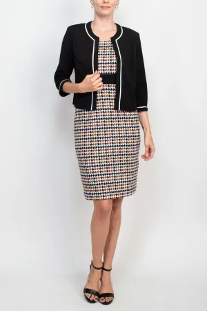 Studio One New York 66185 Scoop Neck Sleeveless Bodycon Chevron Pattern