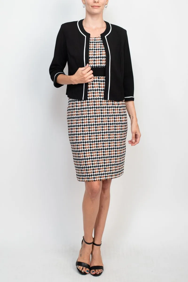 Studio One New York 66185 Scoop Neck Sleeveless Bodycon Chevron Pattern