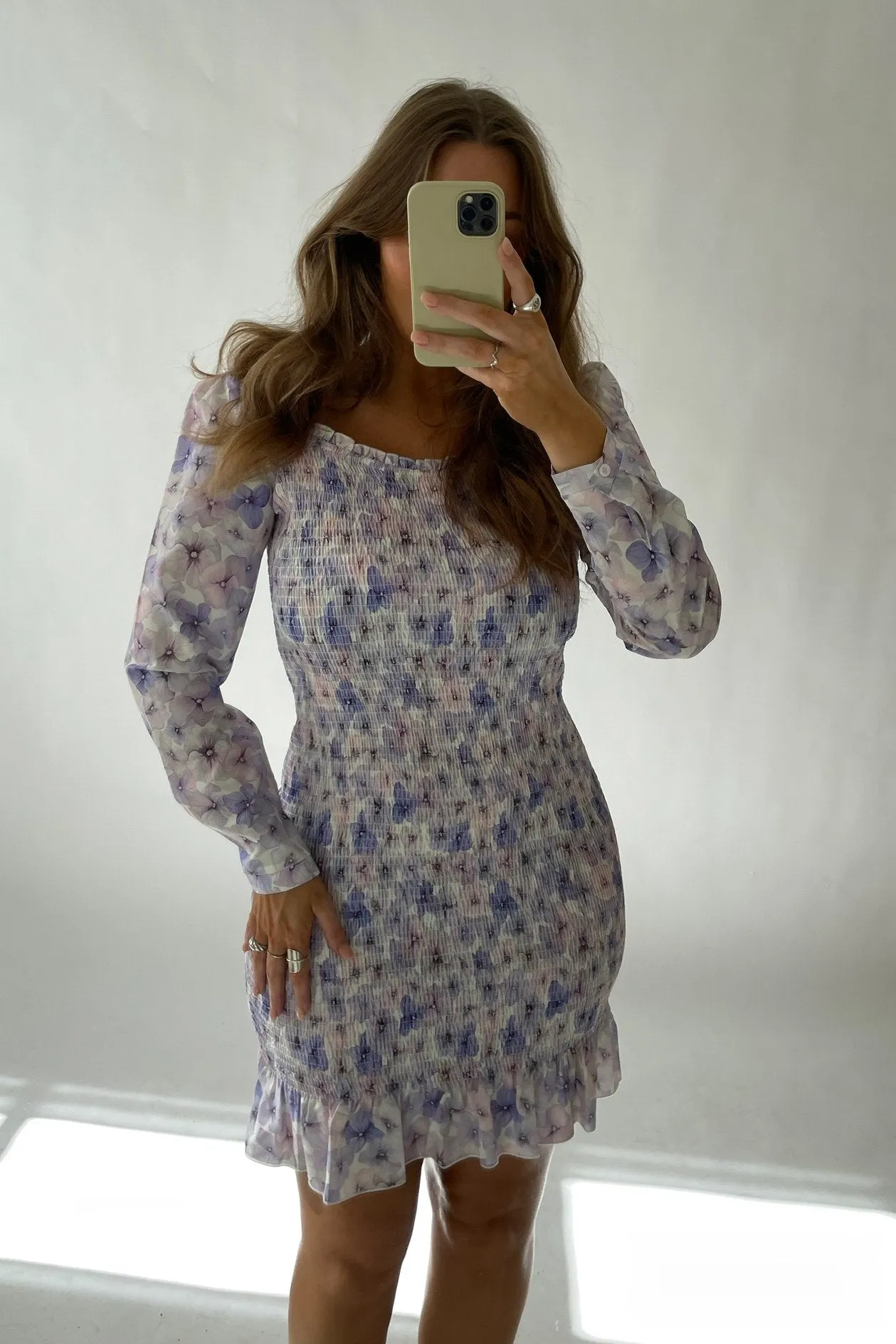 SullyIC Smock Kjole - Lavendel Blomsterprint