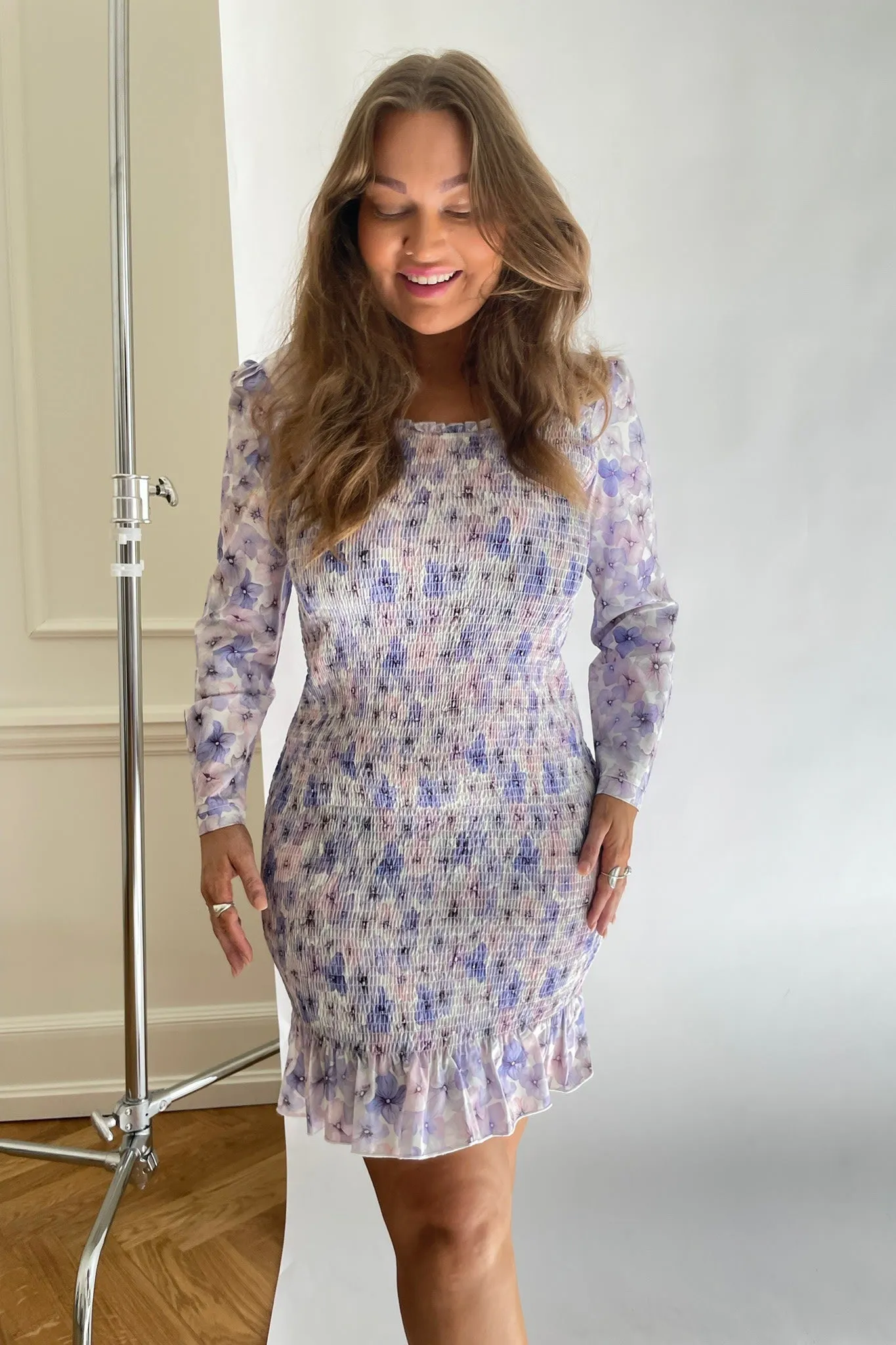 SullyIC Smock Kjole - Lavendel Blomsterprint