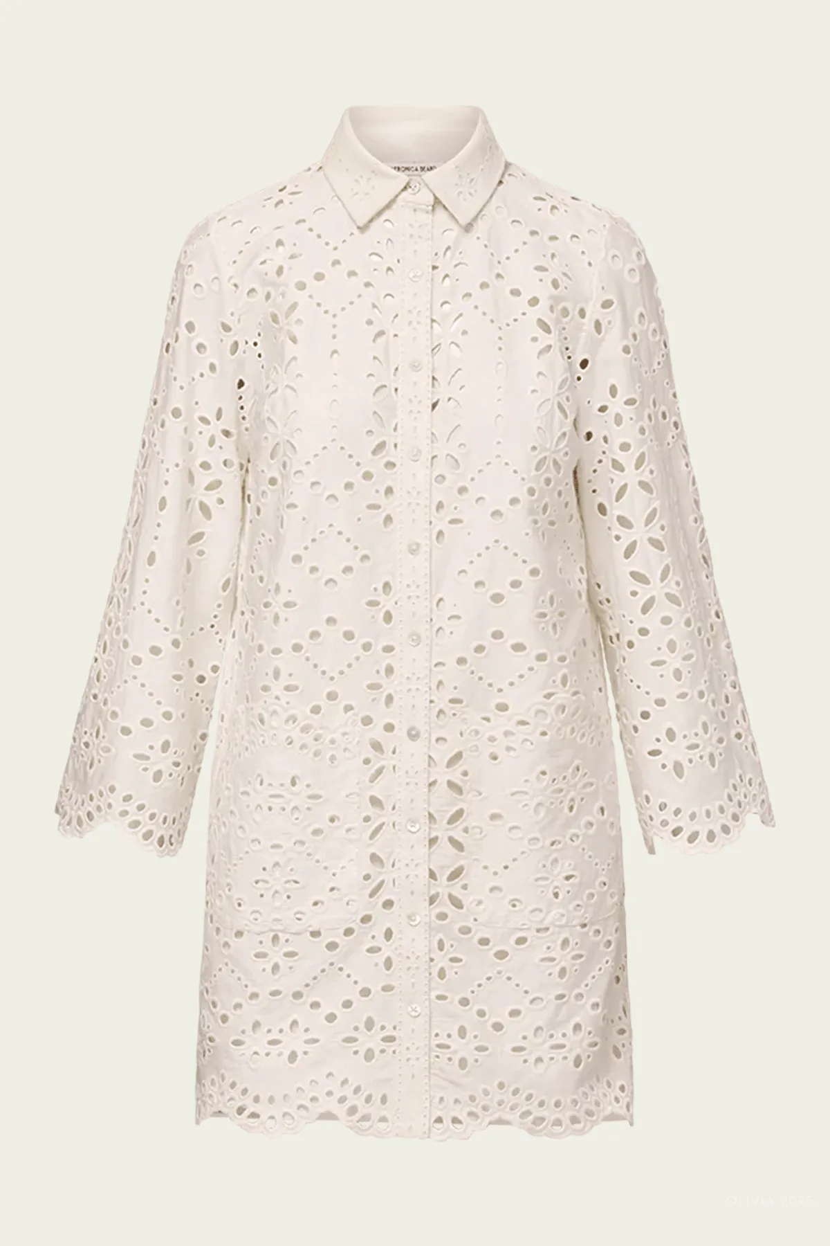 Sumatra Cotton Eyelet Dress in Off-White