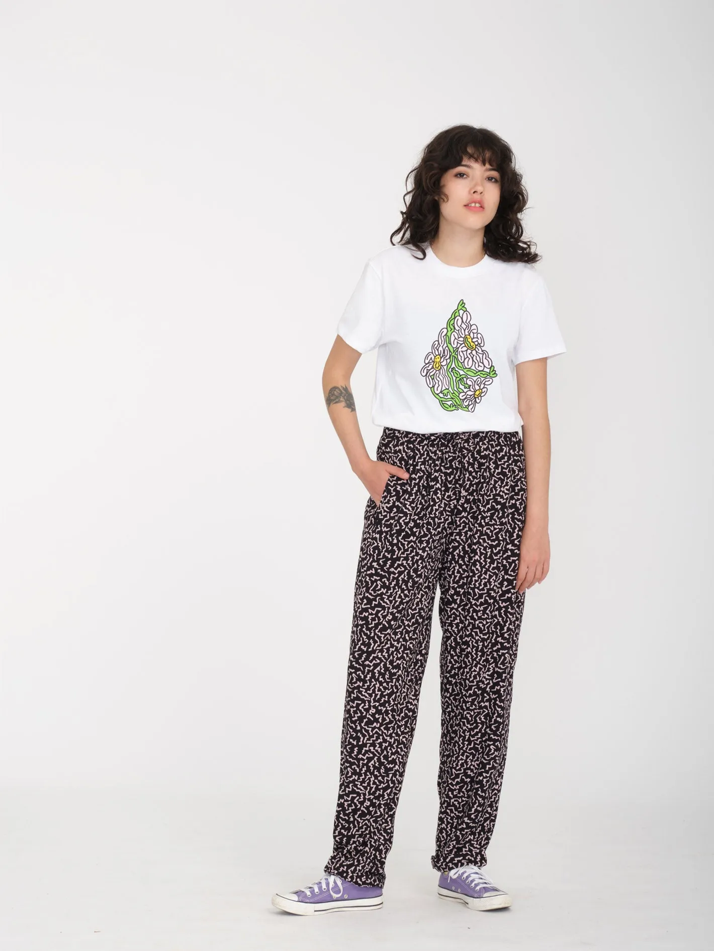 Surfpunk Elastic Waist Trousers - BLACK