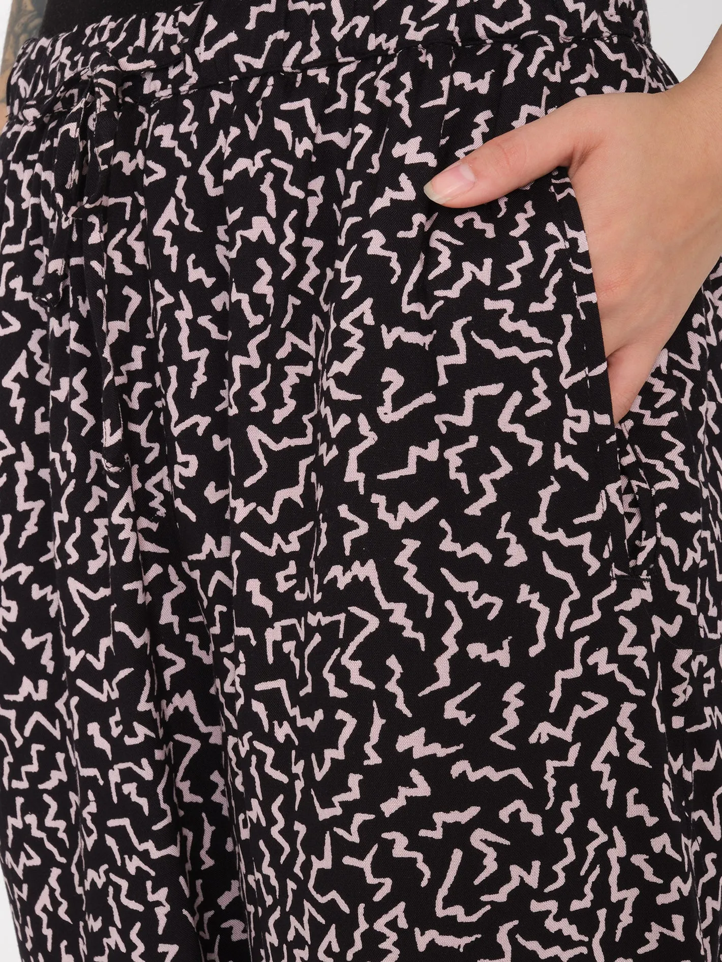 Surfpunk Elastic Waist Trousers - BLACK