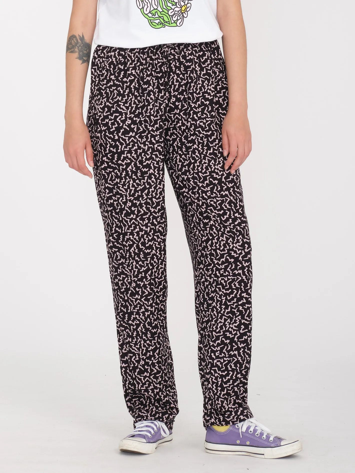 Surfpunk Elastic Waist Trousers - BLACK