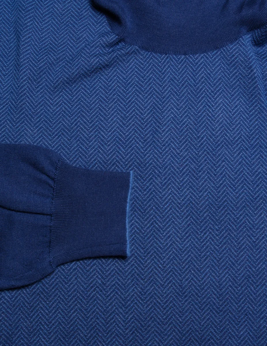Svevo Parma Blue Turtleneck Sweater