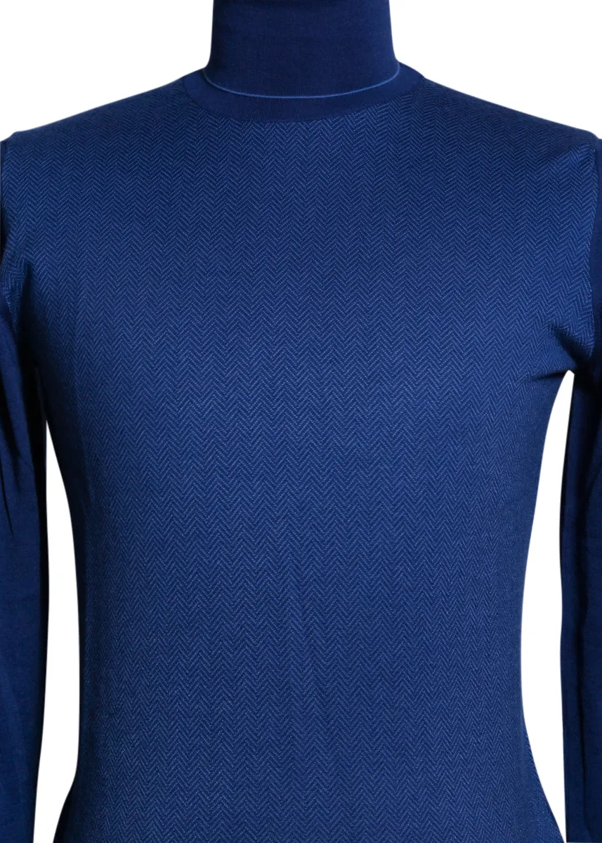Svevo Parma Blue Turtleneck Sweater