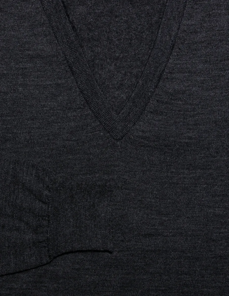 Svevo Parma Charcoal Gray V-Neck Sweater