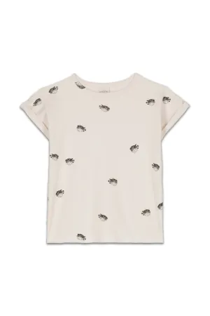 T-Shirt en Coton Bio Bama Poisson Boule Ecru