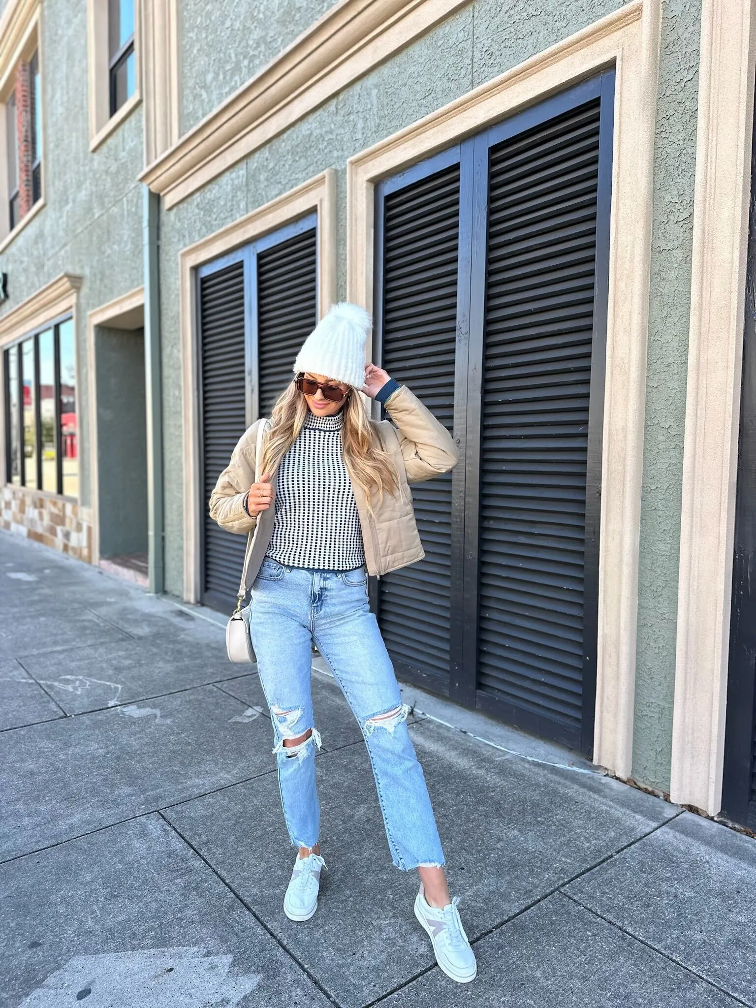 Taupe Zip Up Puffer Jacket - FINAL SALE