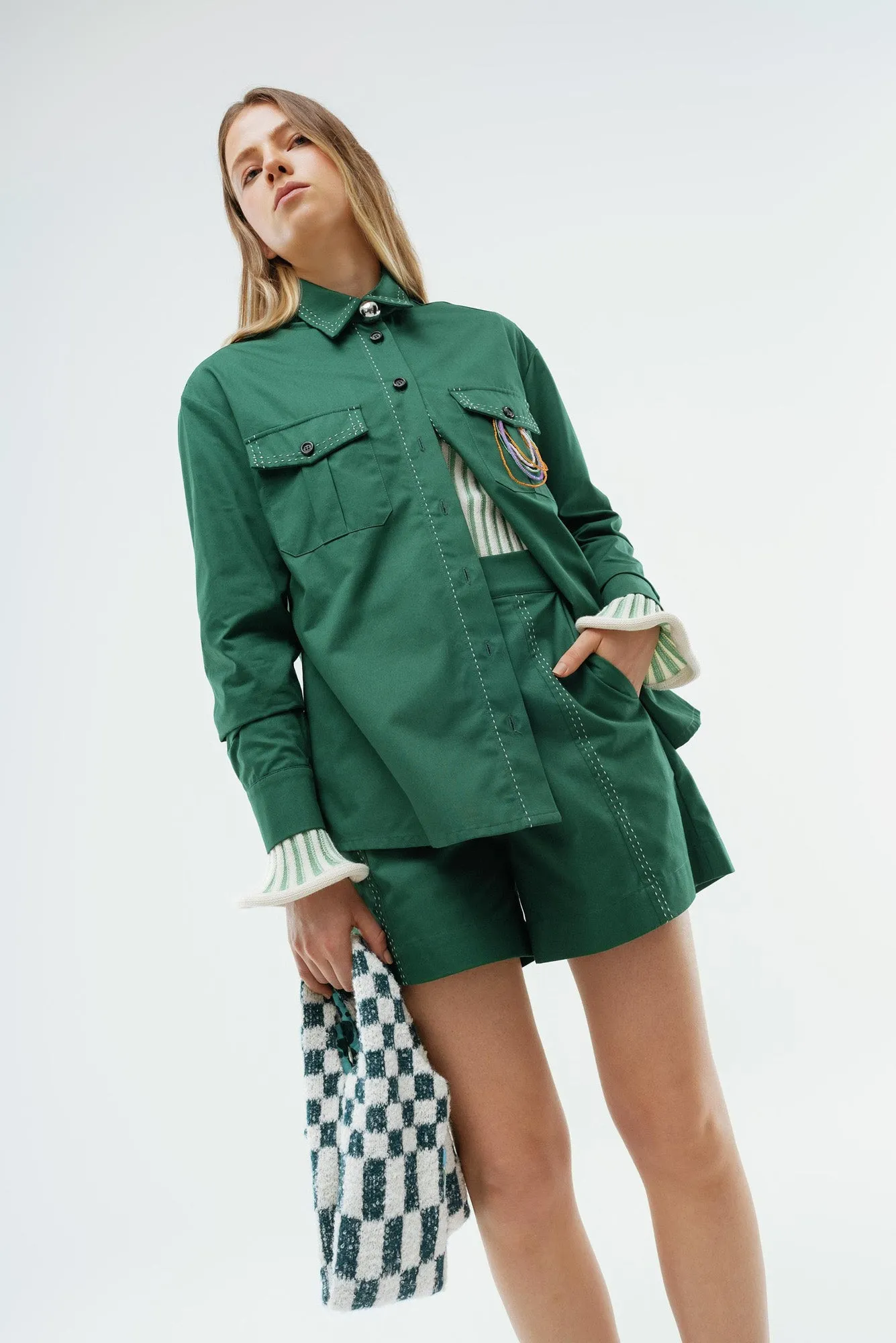 Teresa Sweater in Peppermint / White