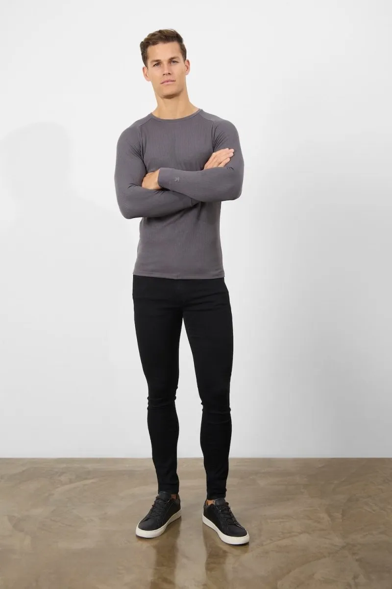 Textured Fashion T-Shirt in Battleship
