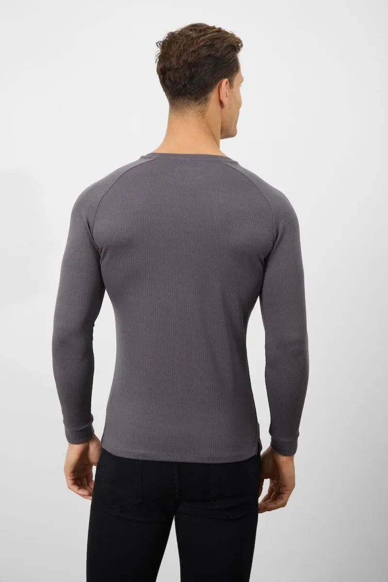 Textured Fashion T-Shirt in Battleship
