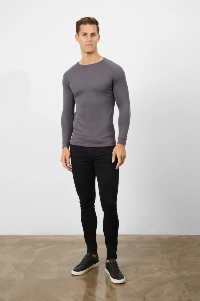 Textured Fashion T-Shirt in Battleship
