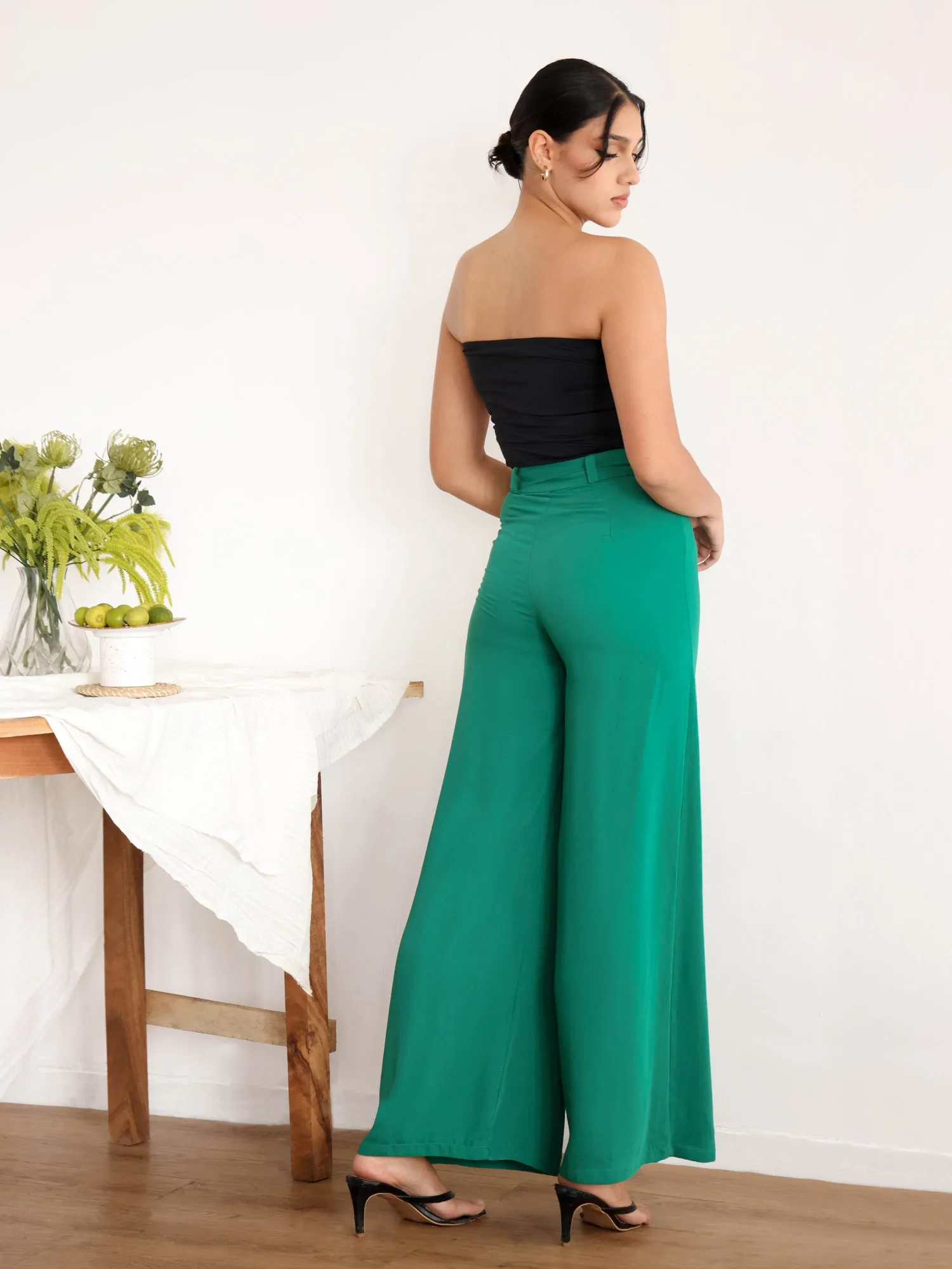 Tie up Detail High Waist Pant