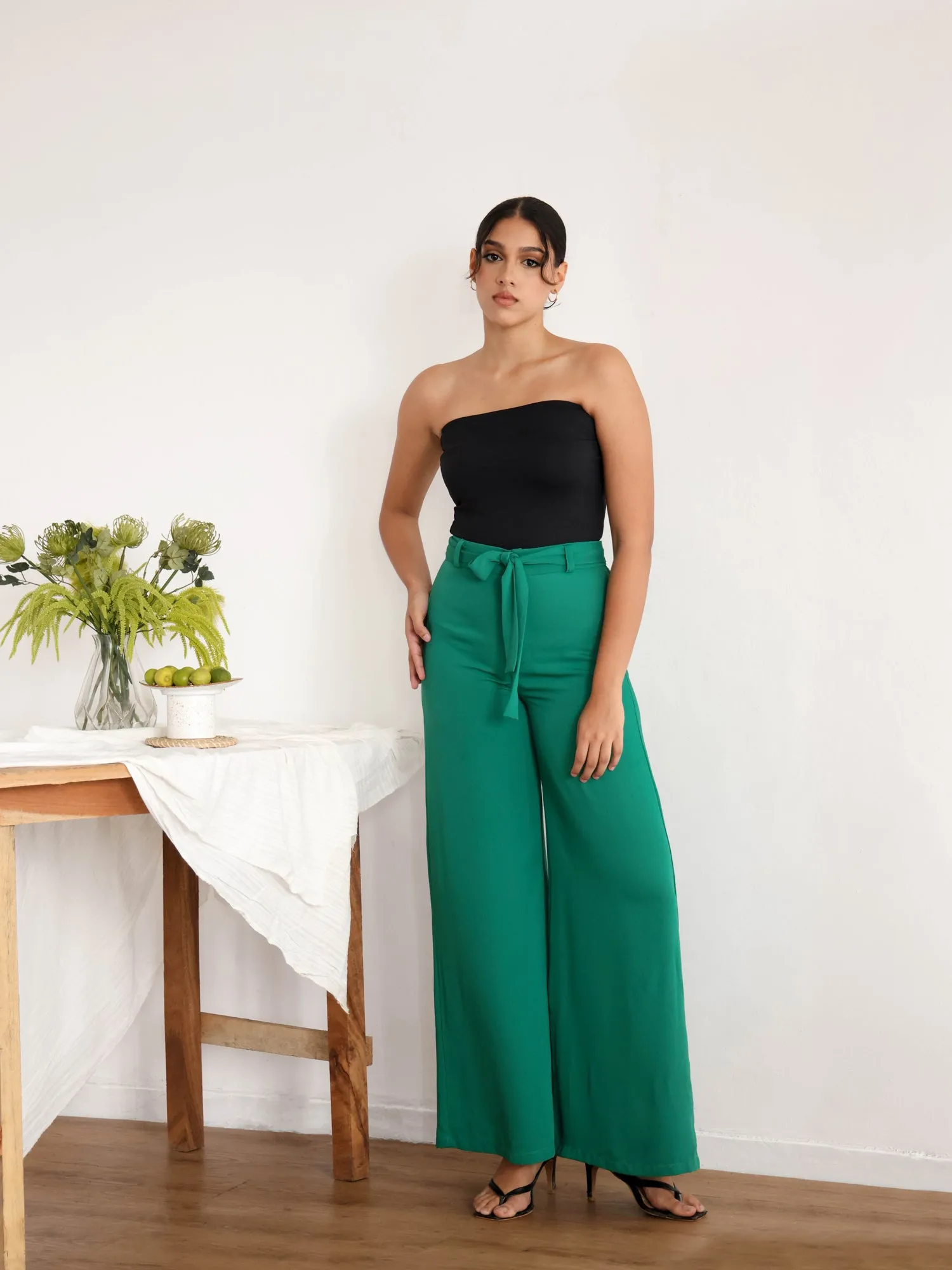 Tie up Detail High Waist Pant