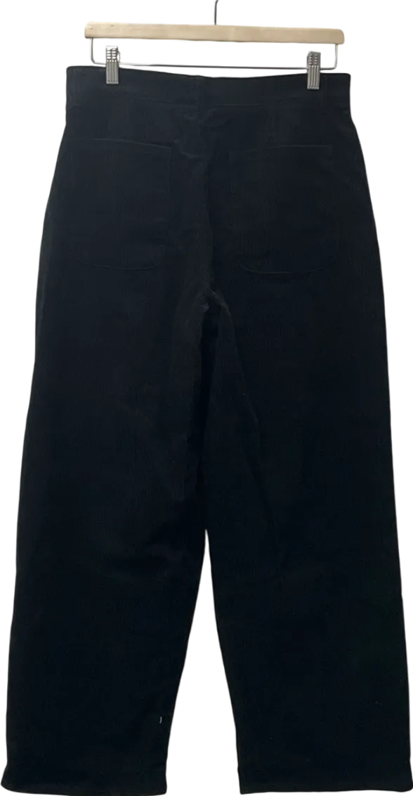 Topman Wide Leg Trousers In Black Cord W30