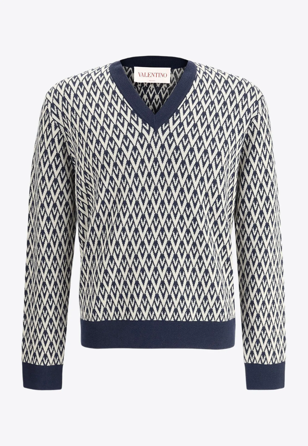 Toute La V Jacquard V-neck Sweater