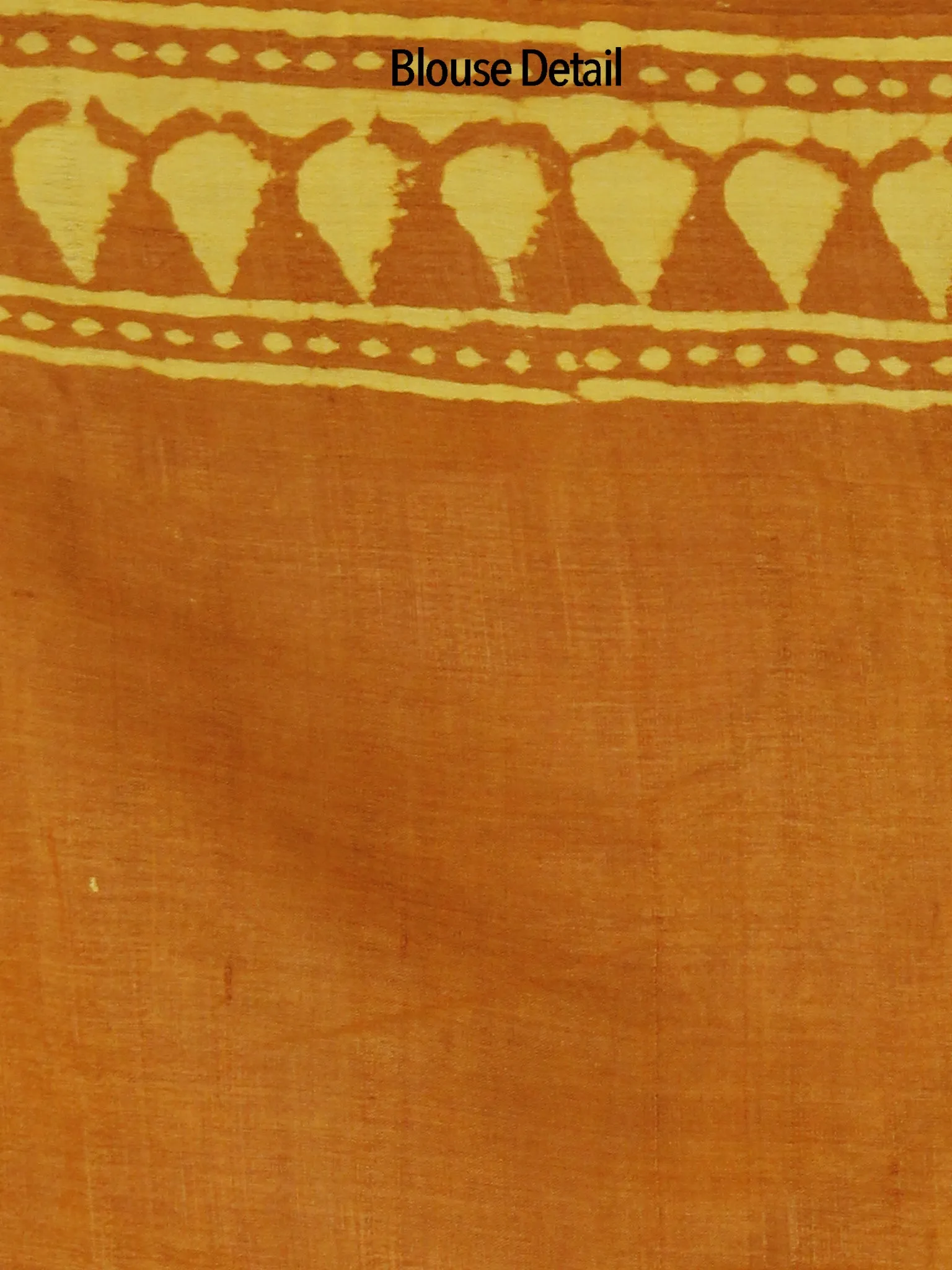 Tussar Handloom Silk Hand Block Printed Saree in Yellow & Rust - S031702538