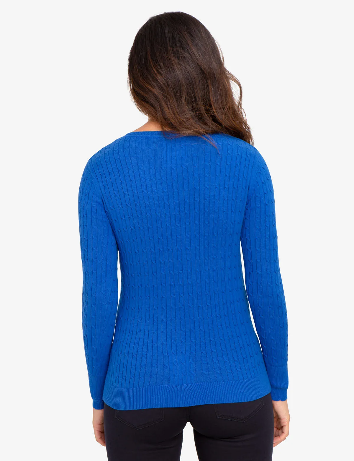 V-NECK CABLE KNIT SWEATER
