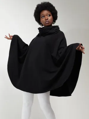 Vivo Fanah Turtleneck Poncho - Black