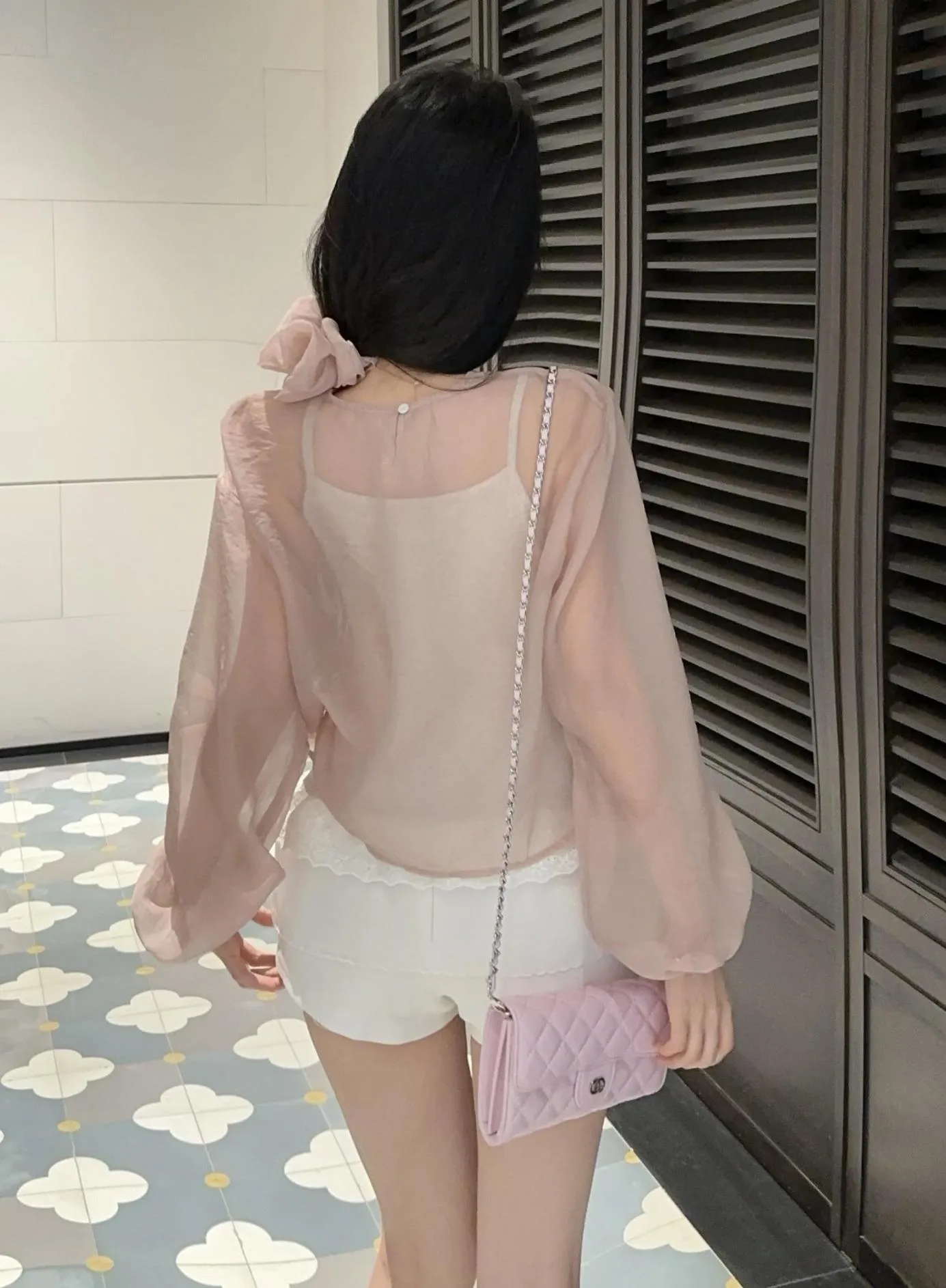 Women's Mesh Blouse with Lace Trim for Summer Styling