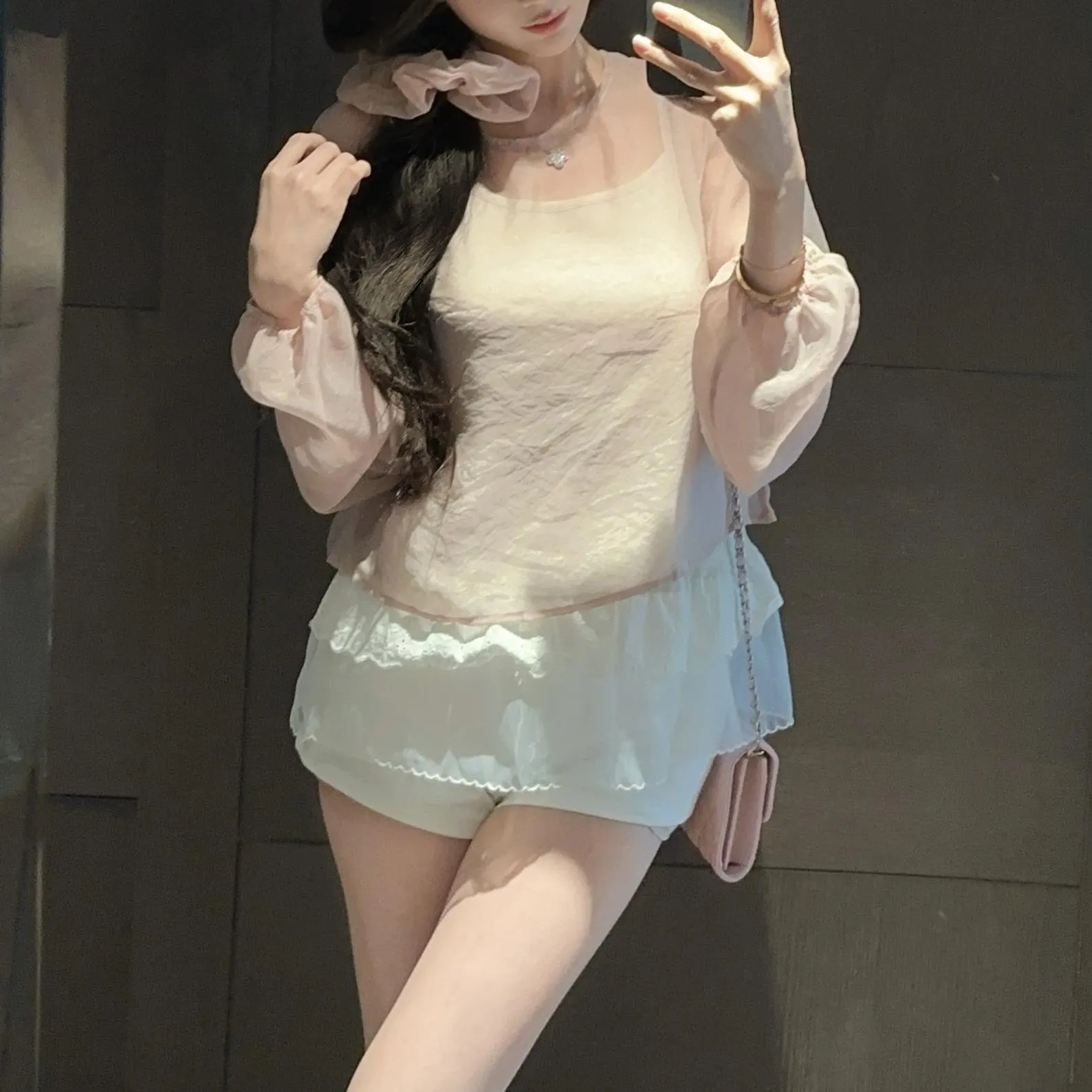 Women's Mesh Blouse with Lace Trim for Summer Styling
