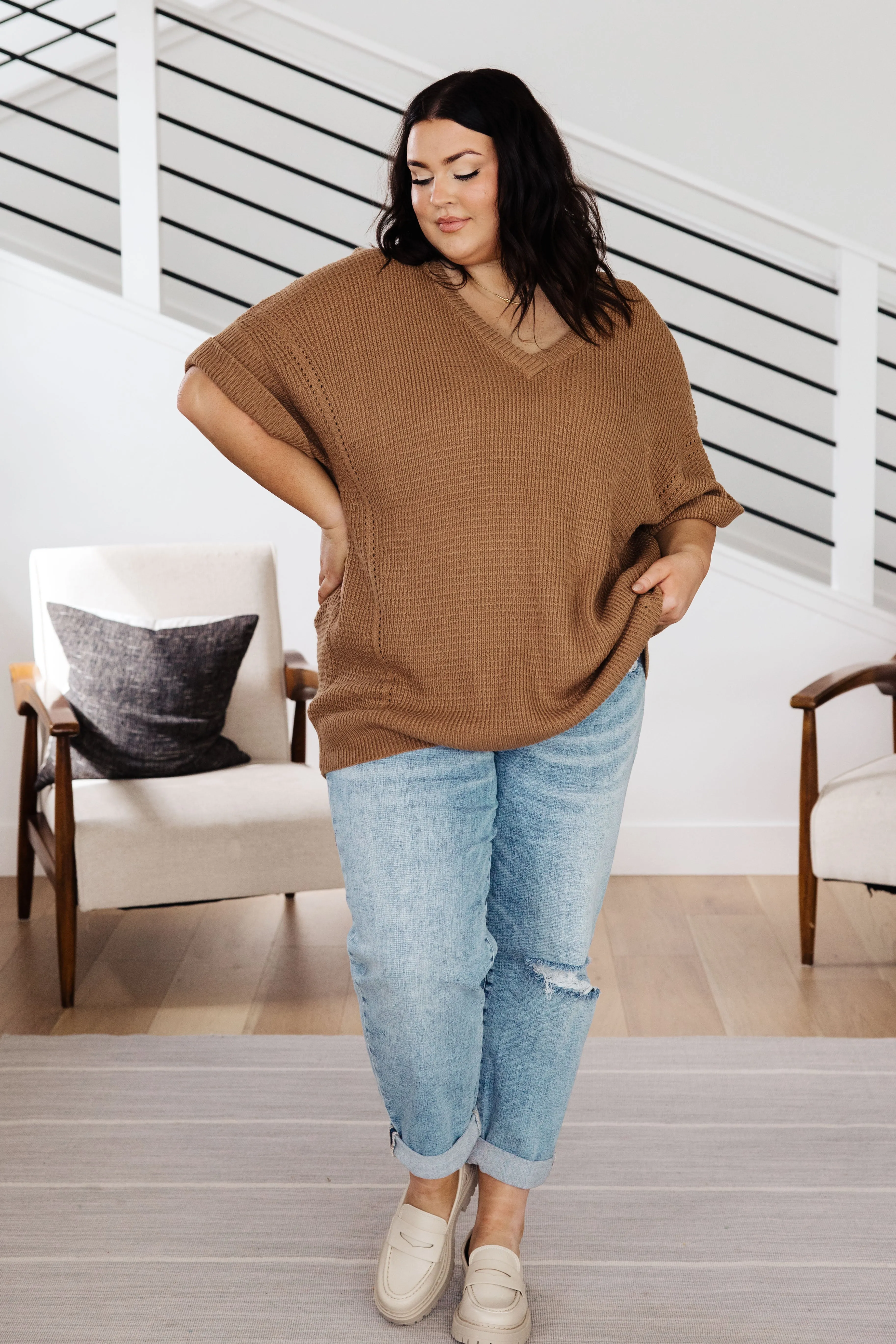 Wonder Why V-Neck Short-Sleeved Sweater