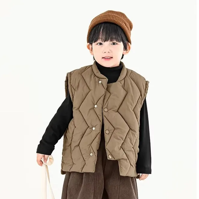 Zig Zag Quilt Puffer Gilet (Mocha)